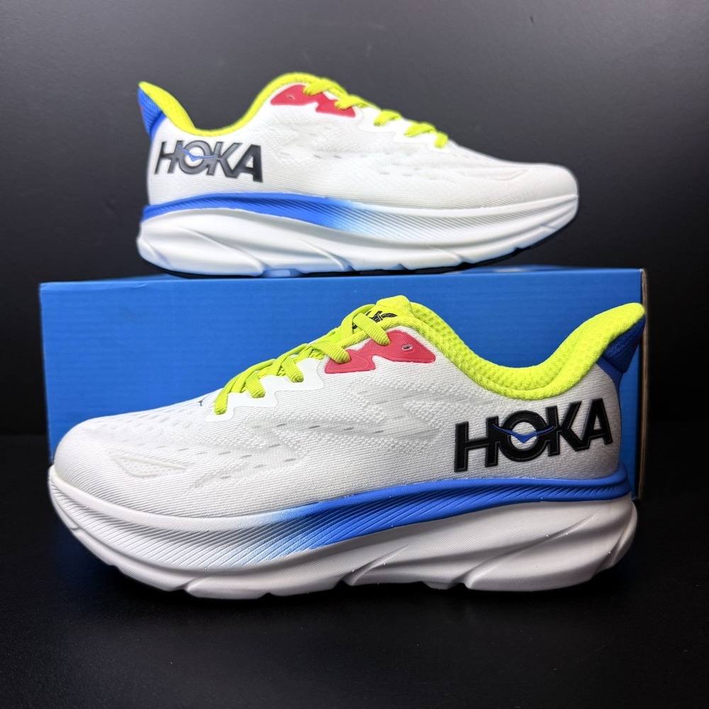 Hoka One One Clifton 9 Mens Size 7.5D White Running Shoes 1127895-BVR Athleisure
